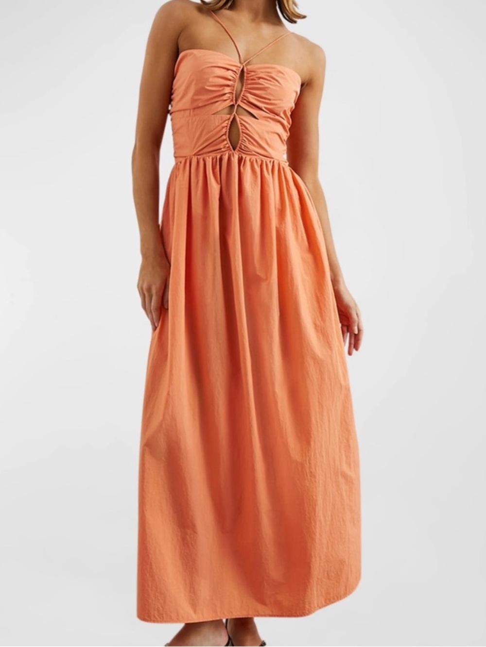 Rails Strapless Peach-Orange Maxi Dress with Front Keyhole - Picture 2 of 12